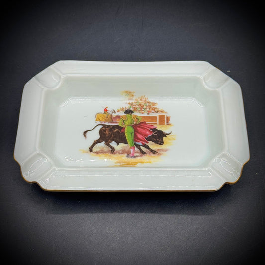 Vintage Porcelain of Spain Bullfighting Ash Tray