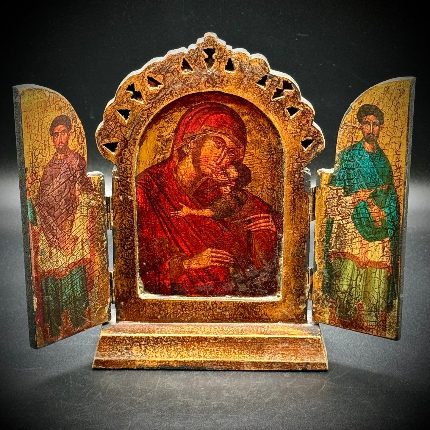 Vintage Greek Wood Icon