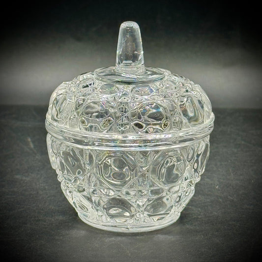 Vintage Lead Crystal Lidded Apple Trinket Box