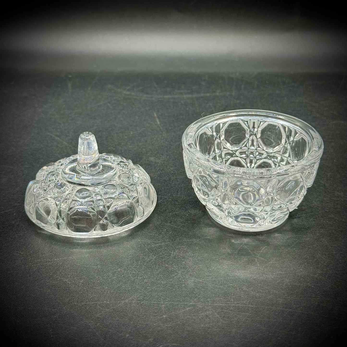 Vintage Lead Crystal Lidded Apple Trinket Box