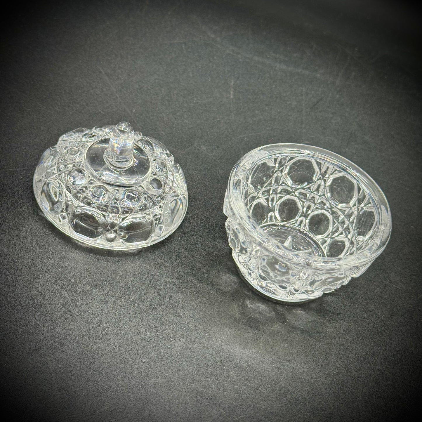 Vintage Lead Crystal Lidded Apple Trinket Box