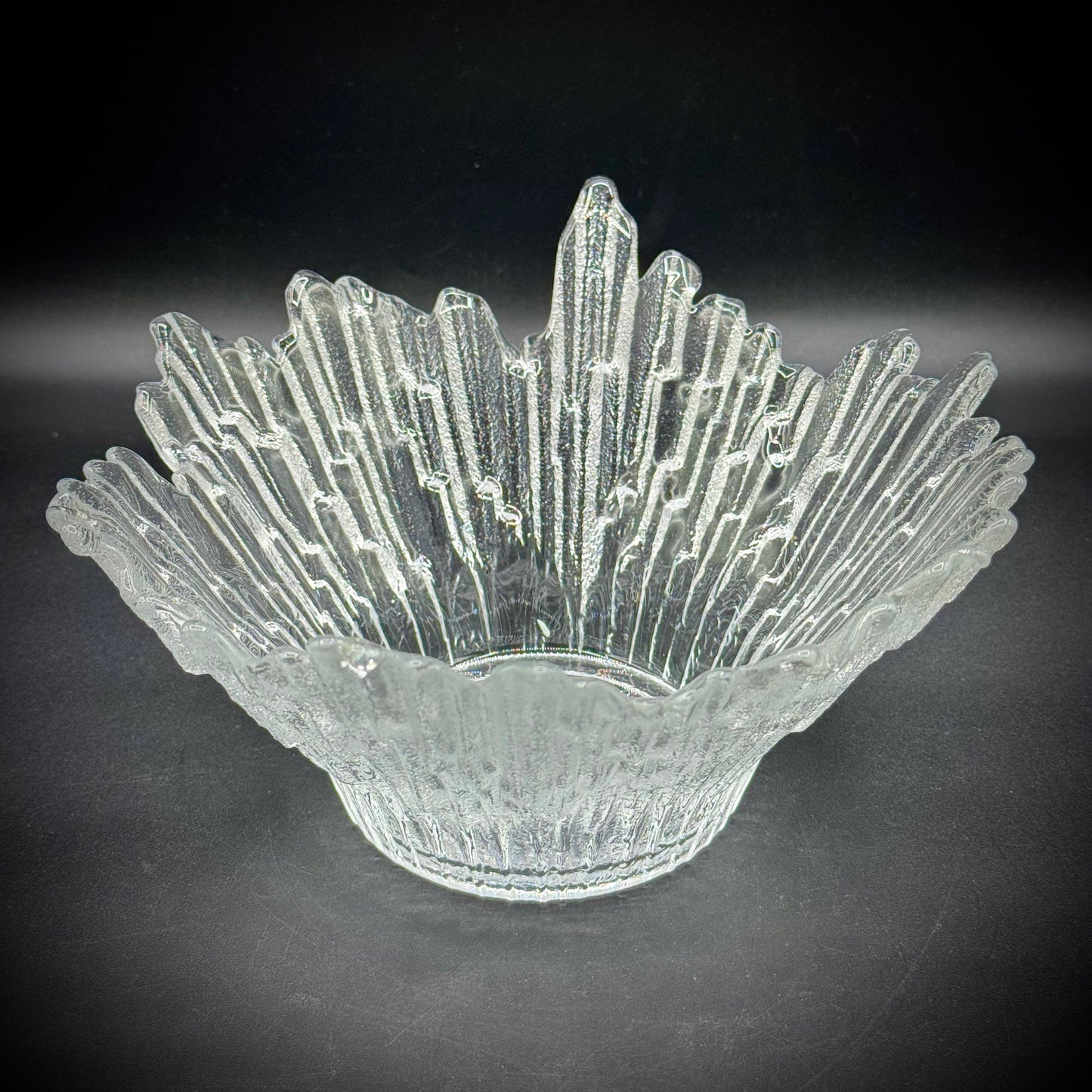 Set of 3 Vintage Finland Humpilla Tauno Wikkala Nothern Lights Ice Crystal Bowls