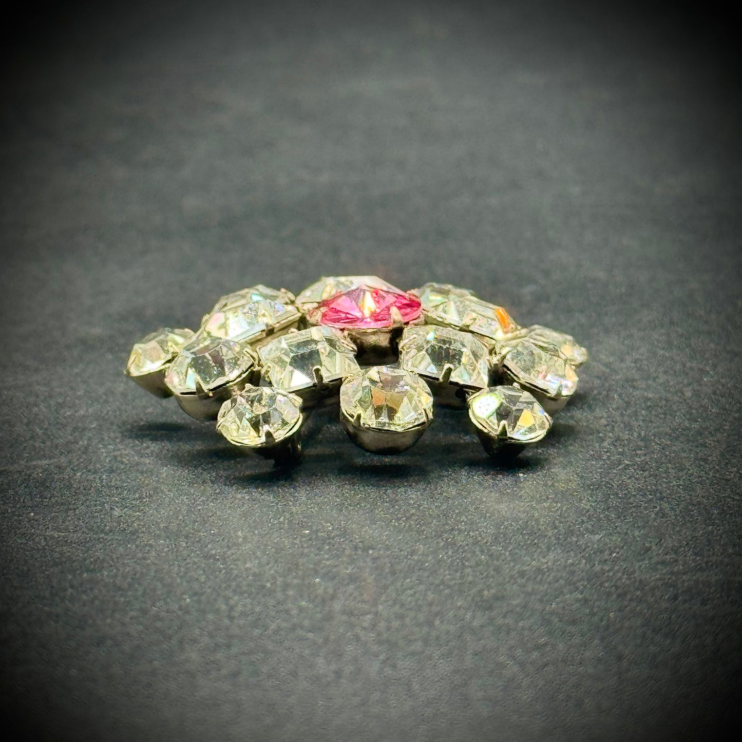 Rhinestone Brooch with Pink Stone