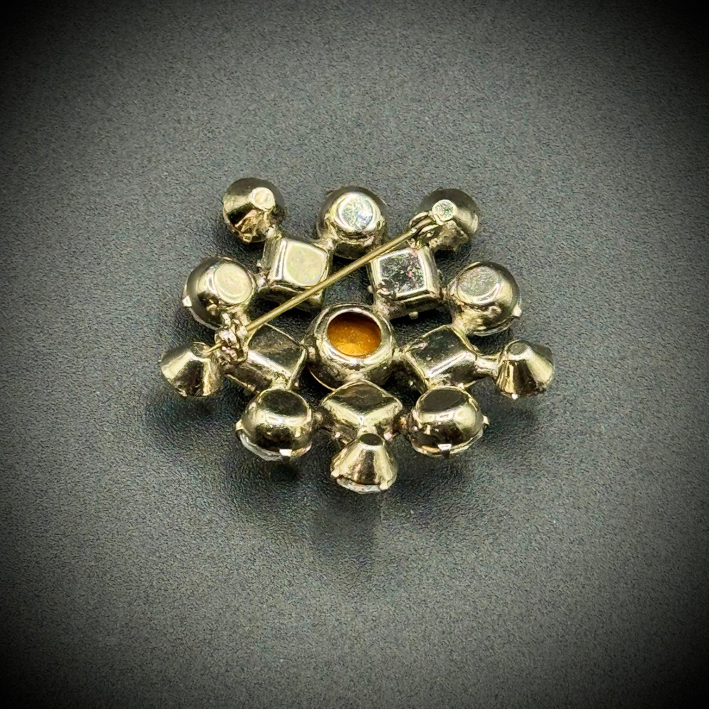 Rhinestone Brooch with Pink Stone