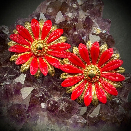Clip On Flower Earrings