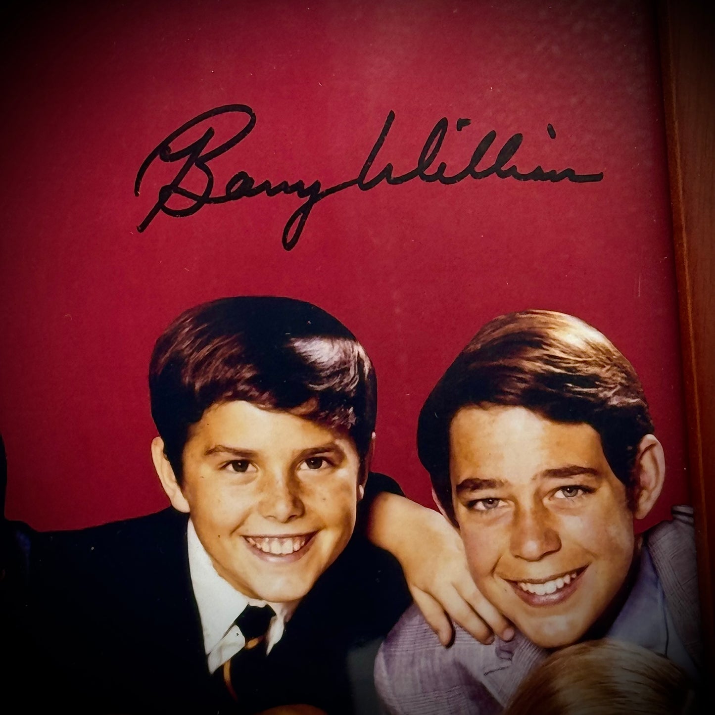 Framed Brady Bunch Children Photo Autographed by Actor Barry Williams