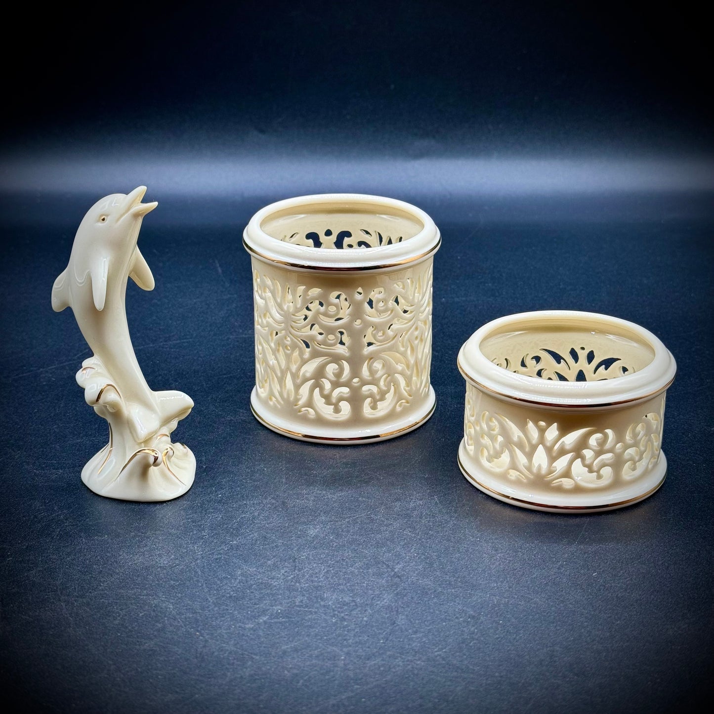 Set of Lenox Votives & Dolphin Figurine