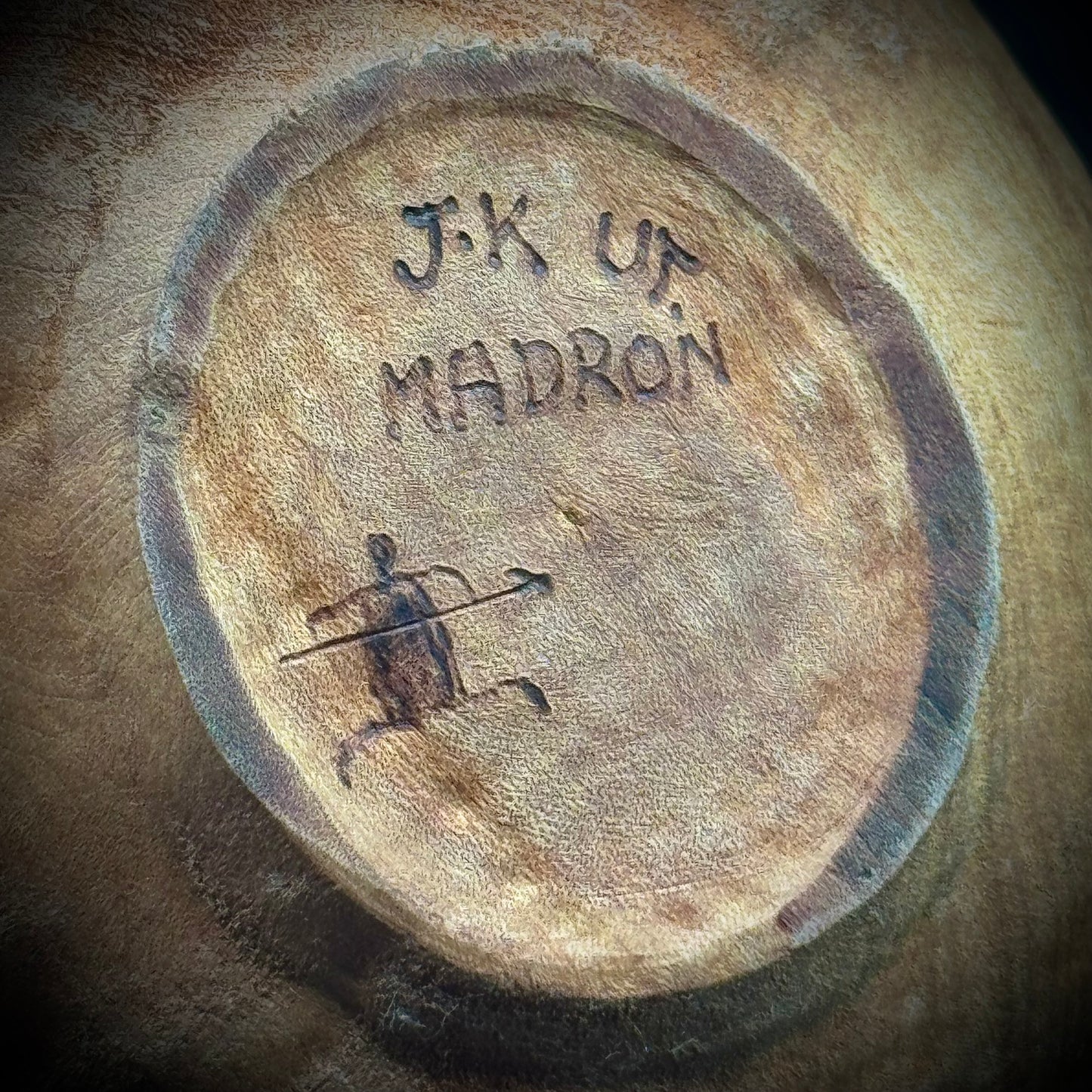 Artist Signed Madron Wood Vessel/Vase