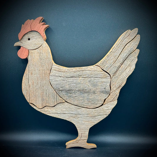 Texas Artisan Made Woodcut Chicken Hanging Decor