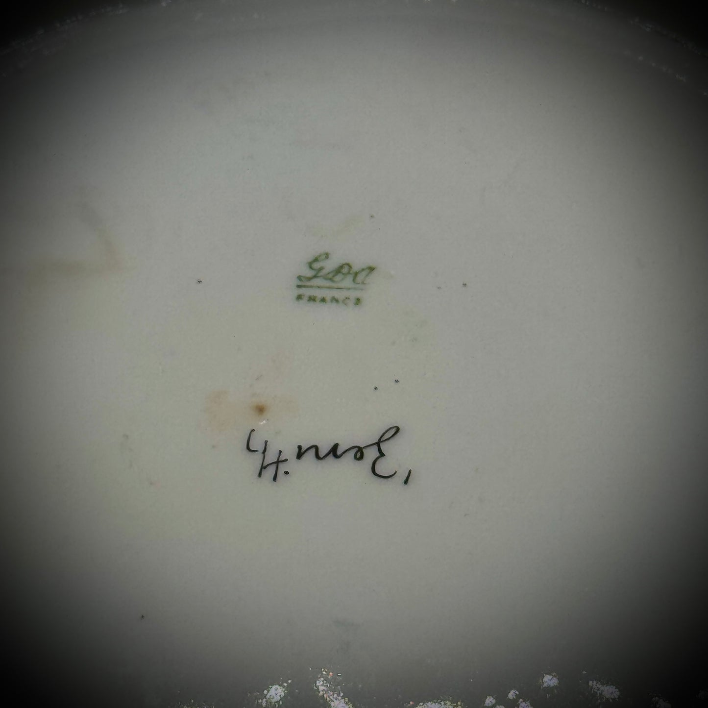 Antique Havilland France Signed Floral Bas Relief and Gold Accented Bowl