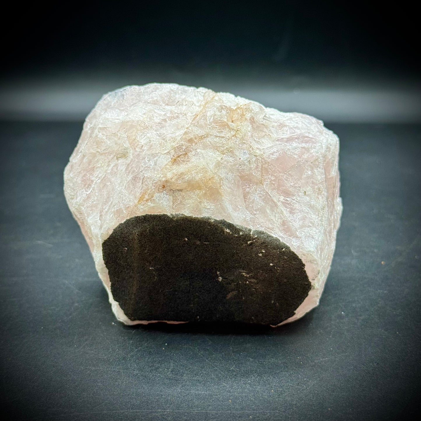 Natural Pale Pink Quartz Candle Holder