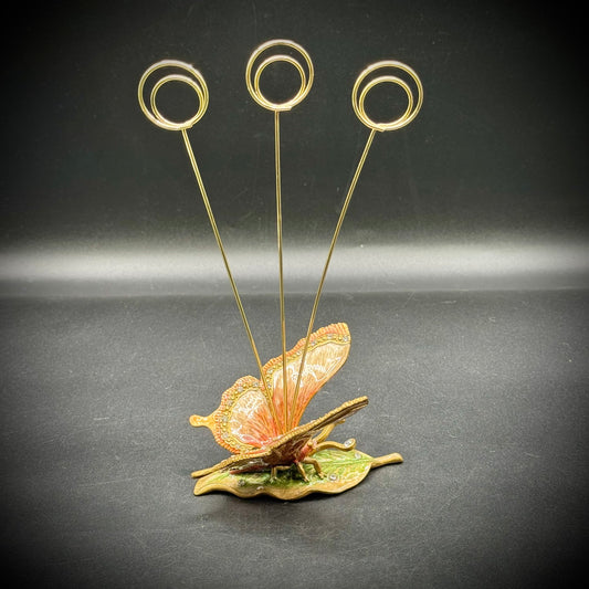Enamel & Crystal Butterfly Photo Holder