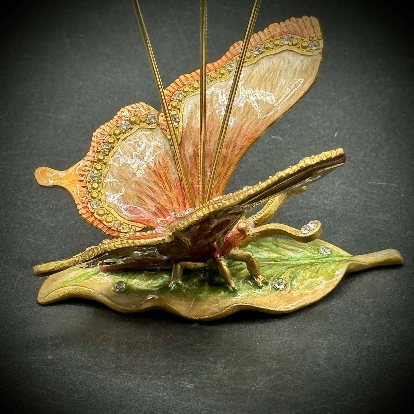 Enamel & Crystal Butterfly Photo Holder
