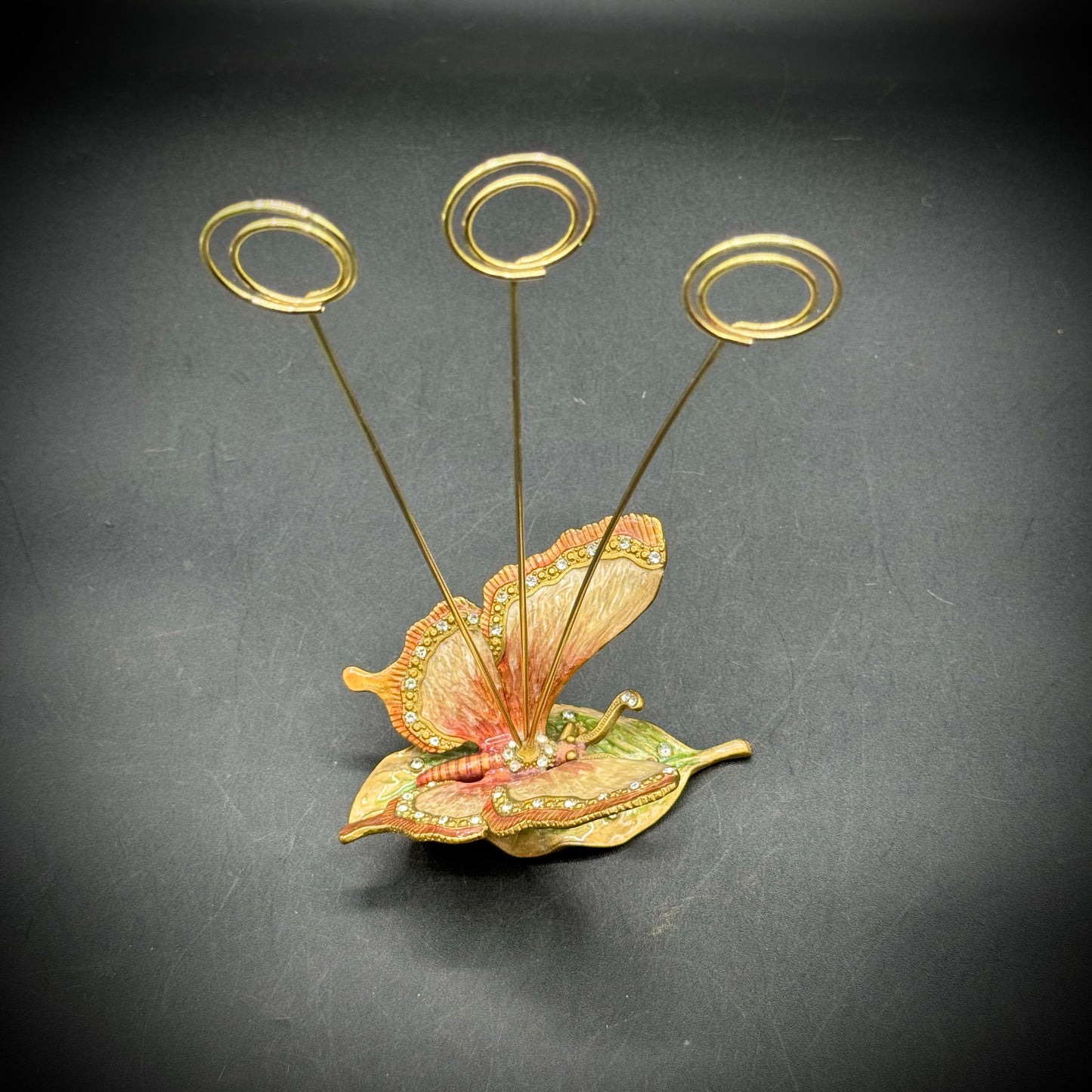 Enamel & Crystal Butterfly Photo Holder