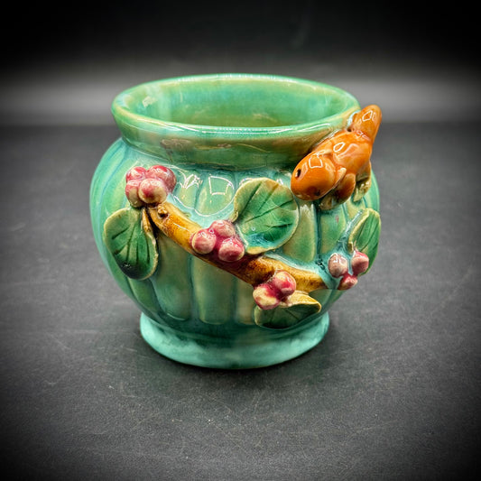 Majolica Squirrel Planter