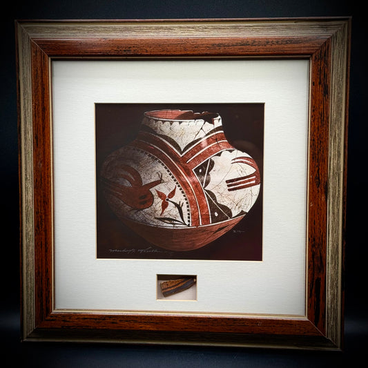 Michael McCullough Original Framed Art "Native American Pottery with Shard"