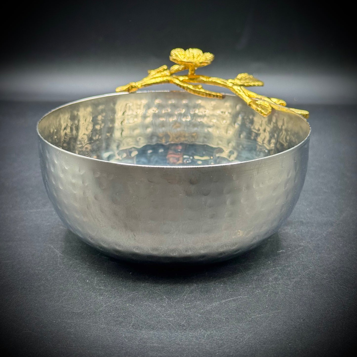 Silver & Gold Tone Metal Dish Made in India