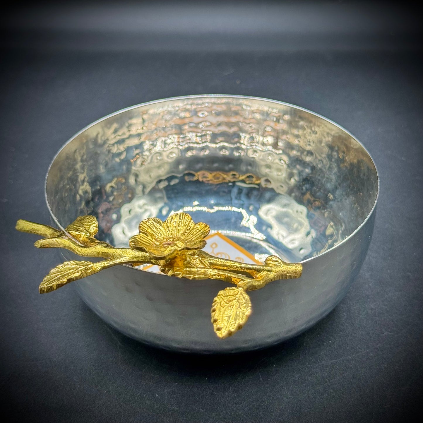 Silver & Gold Tone Metal Dish Made in India