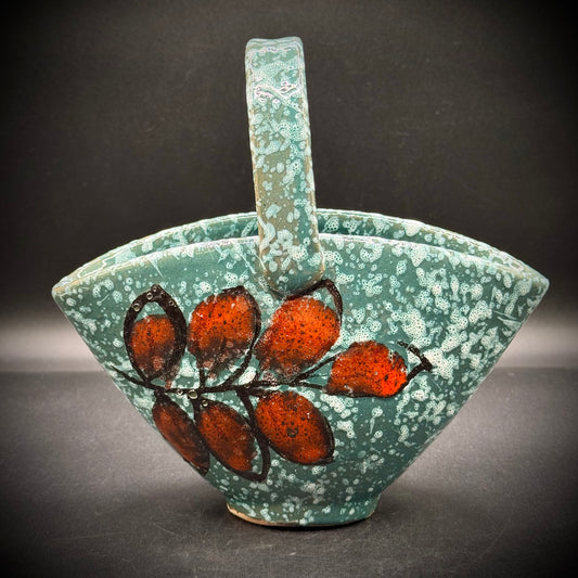 Empoli Mid Century Ceramic Basket Made in Italy