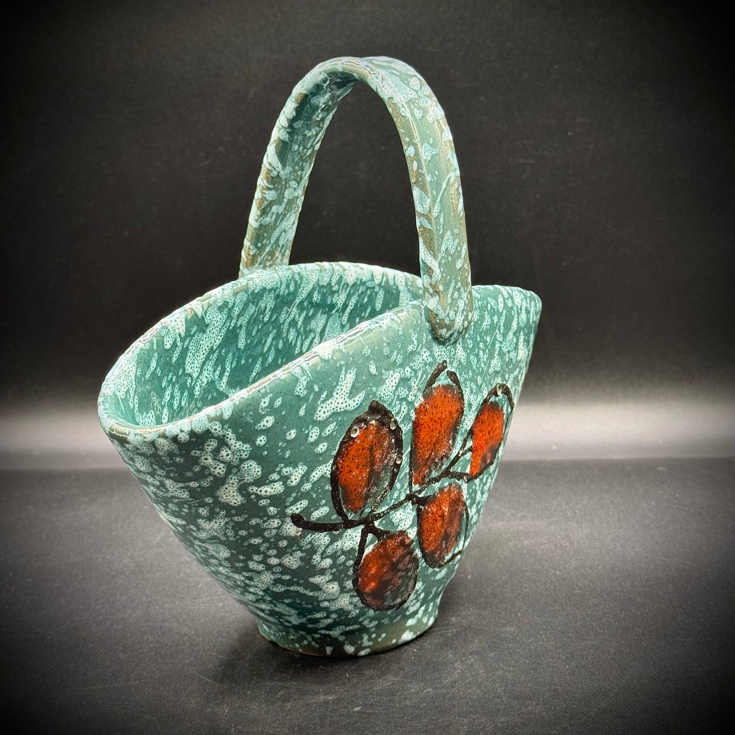 Empoli Mid Century Ceramic Basket Made in Italy