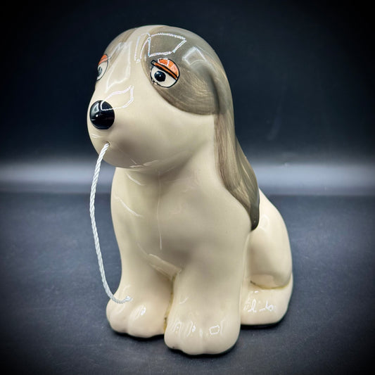 Ceramic String Dispensing Puppy Figurine
