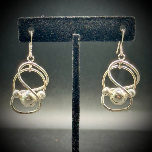 Gorgeous Modernist Sterling Silver Earrings