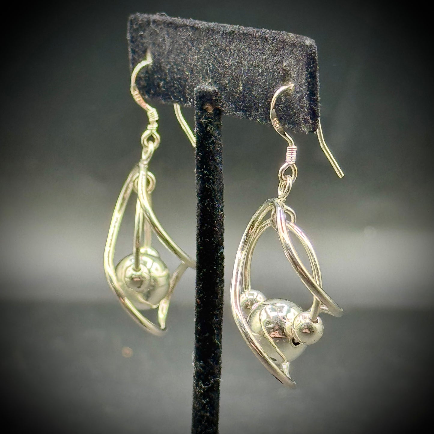 Gorgeous Modernist Sterling Silver Earrings