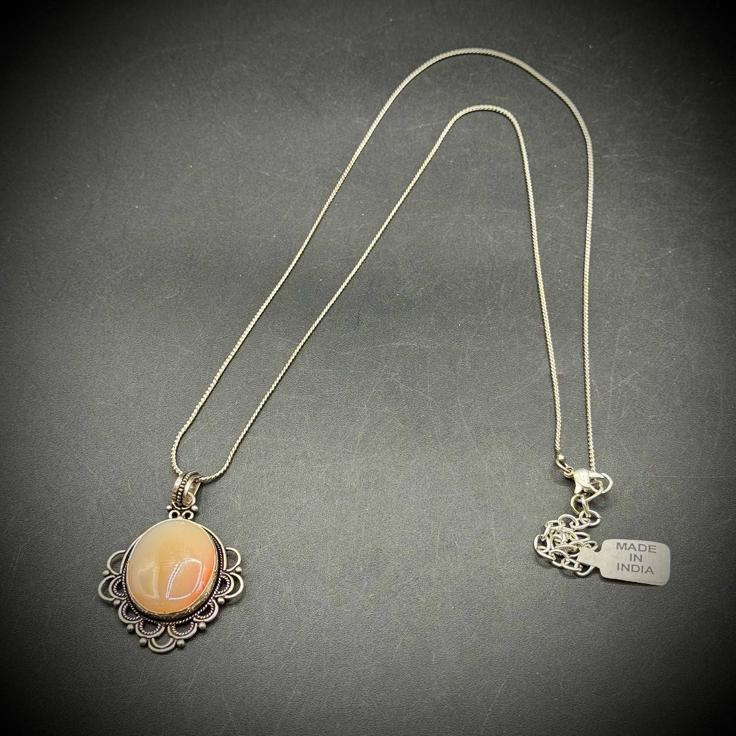 Ornate Natural Agate Necklace