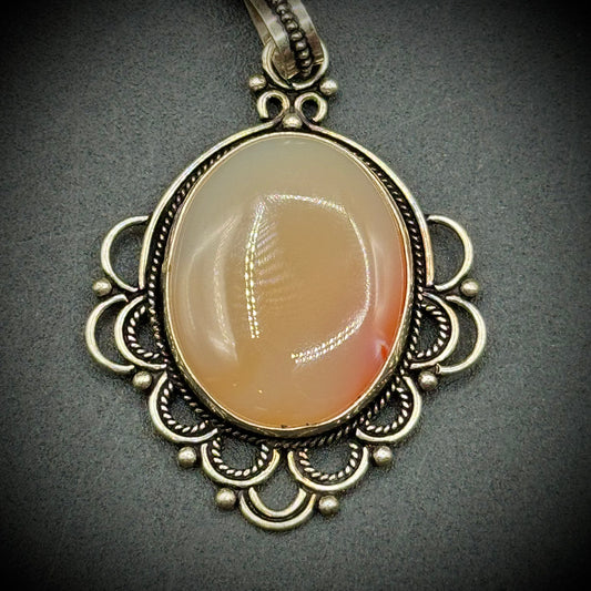 Ornate Natural Agate Necklace