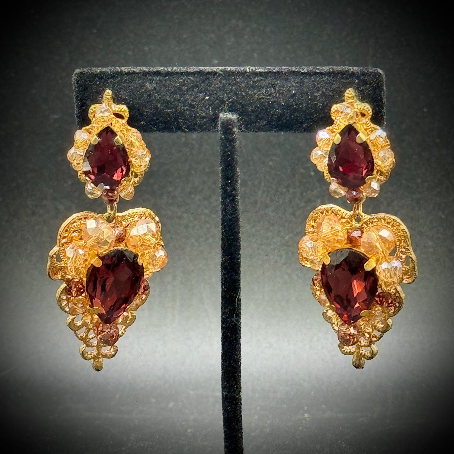 Ornate Rhinestone Earrings