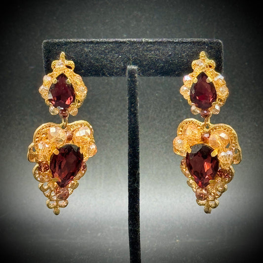 Ornate Rhinestone Earrings