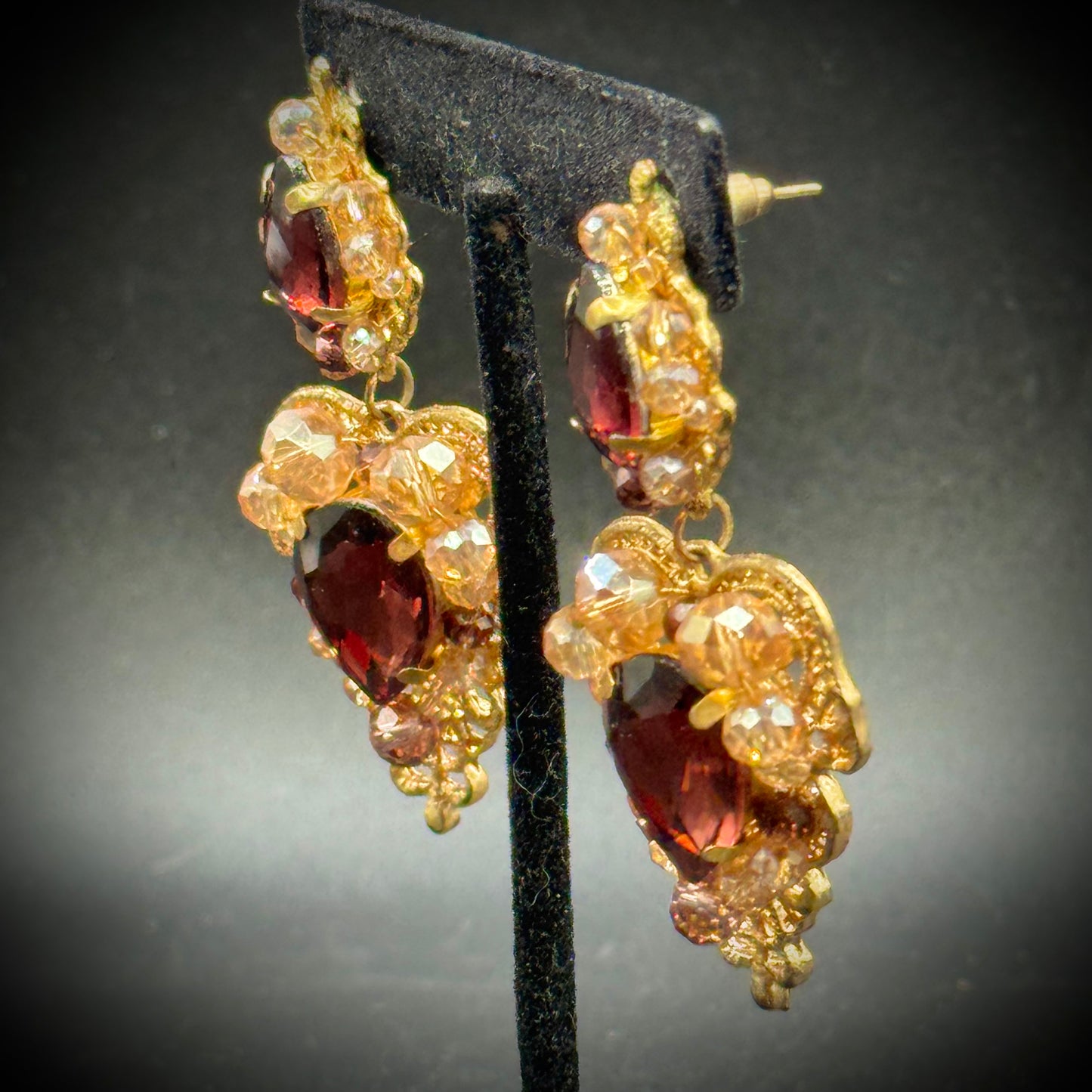 Ornate Rhinestone Earrings