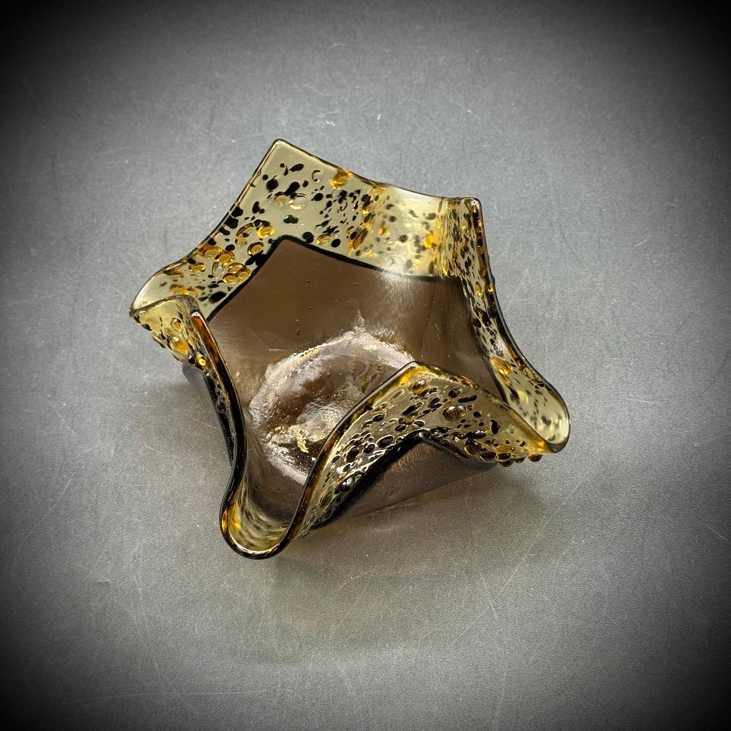 Artist Shayna Heller Gold & Brown Small Handkerchief Bowl