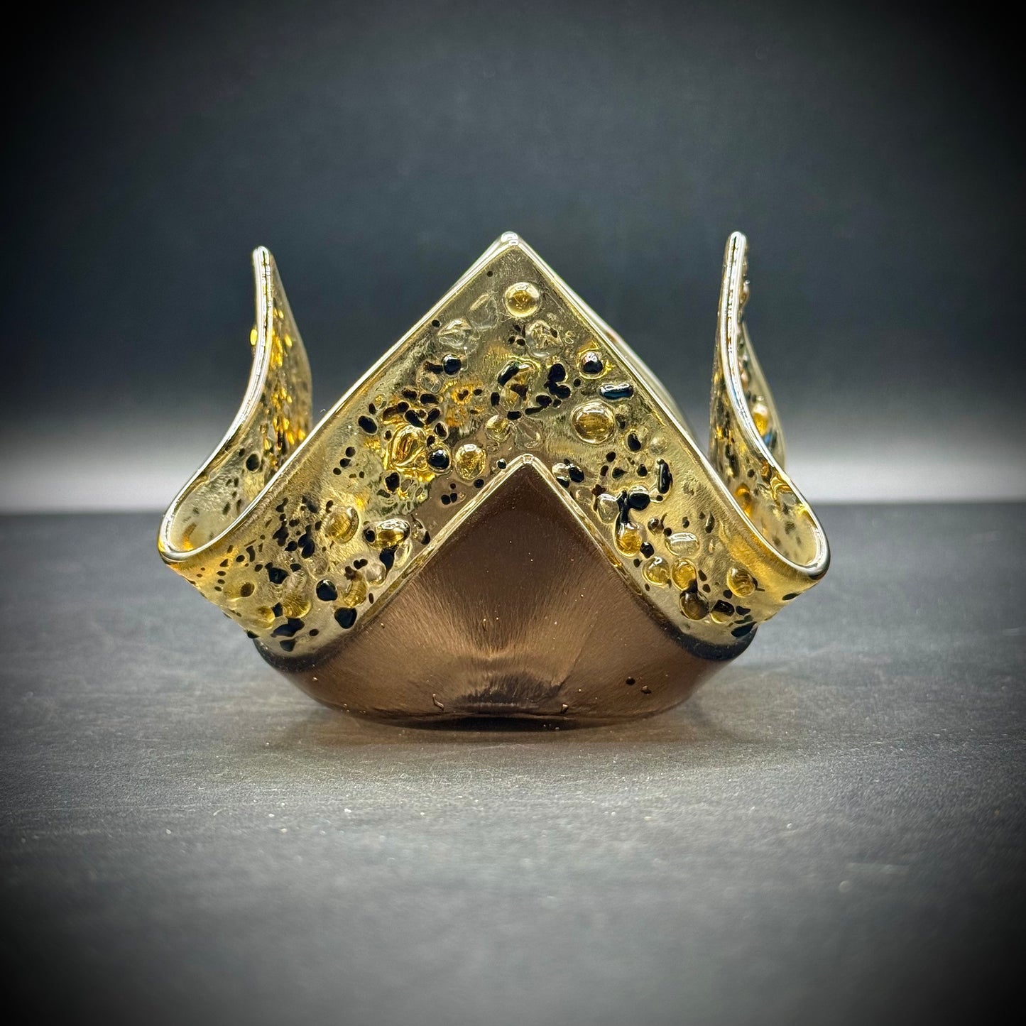 Artist Shayna Heller Gold & Brown Small Handkerchief Bowl