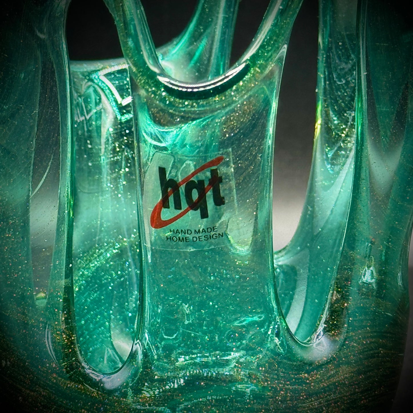 Green with Gold Fleck HQT Art Glass Bowl