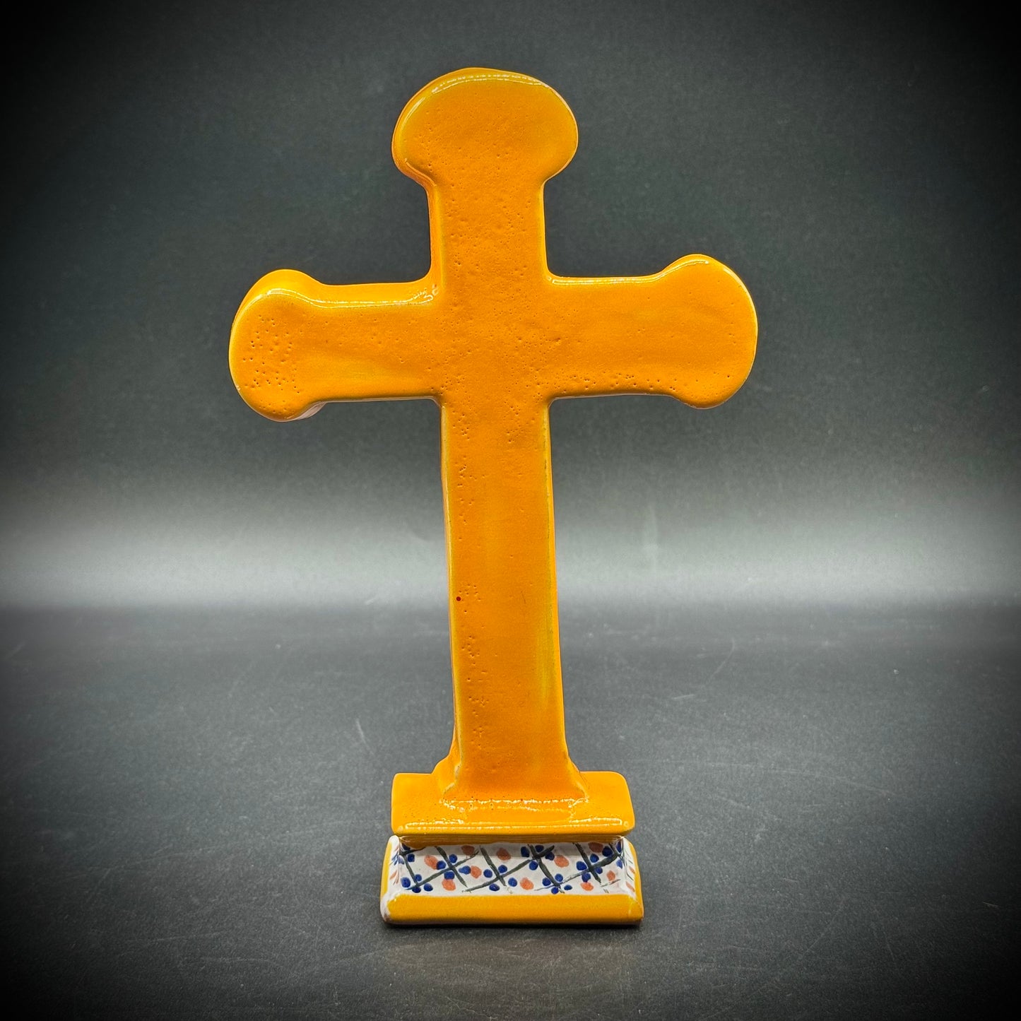 Talavera Mexican Pottery Standing Cross