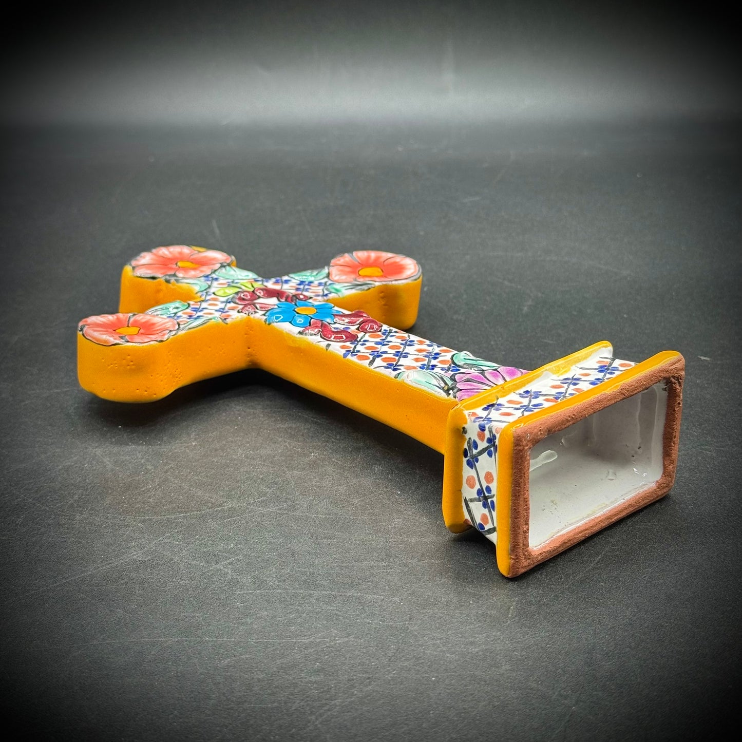 Talavera Mexican Pottery Standing Cross