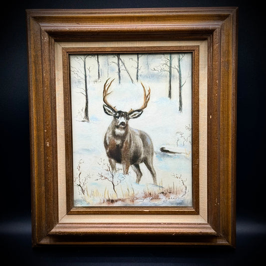 Vintage Artist Signed Watercolor "Stag" Painting