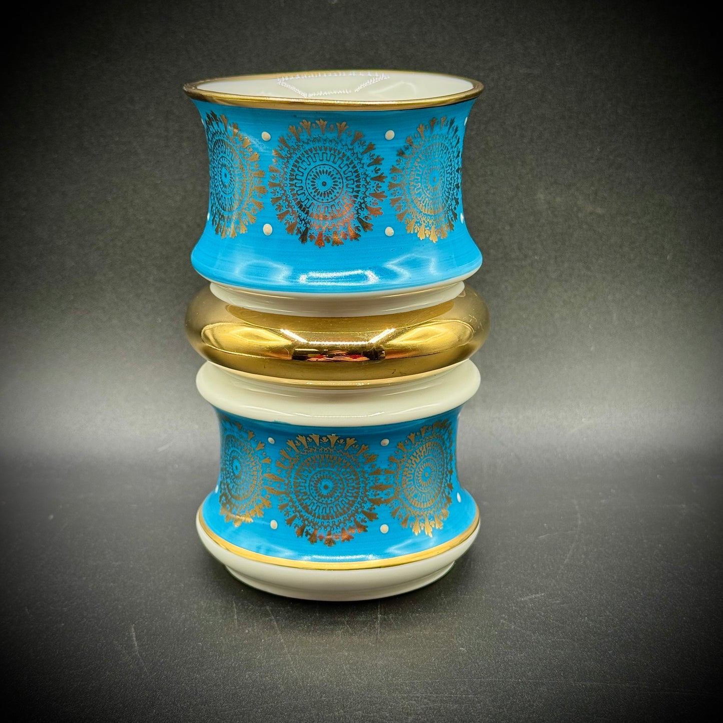 Vintage Blue & Gold Walter Stark Vase