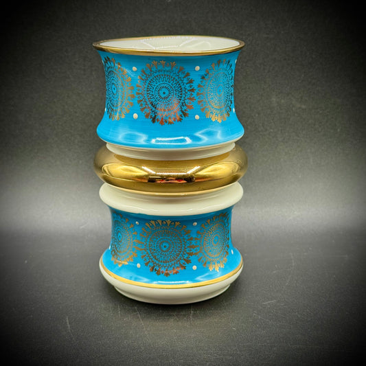 Vintage Blue & Gold Walter Stark Vase