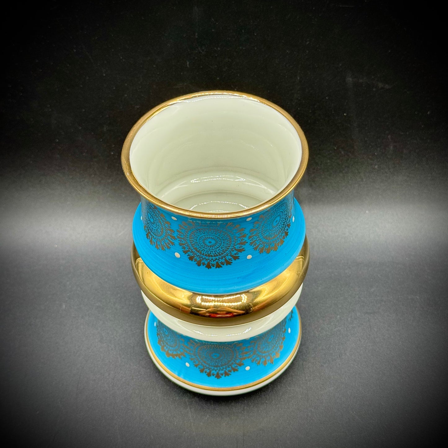 Vintage Blue & Gold Walter Stark Vase