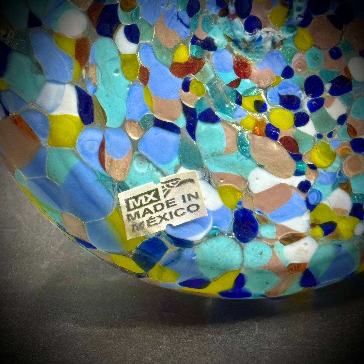 Mexican Recycled Art Glass Tumble Up Carafe & Glass