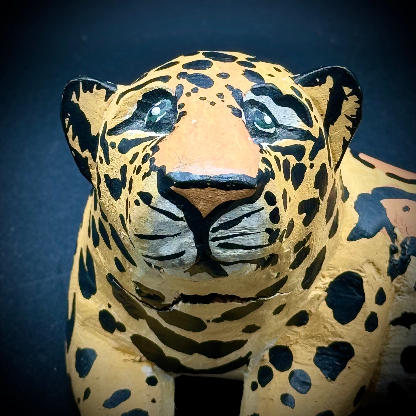 Hand Carved Folk Art Leopard