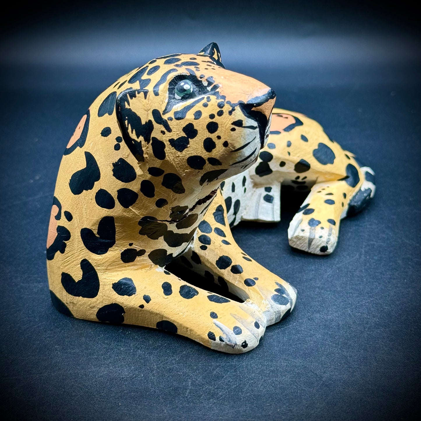 Hand Carved Folk Art Leopard