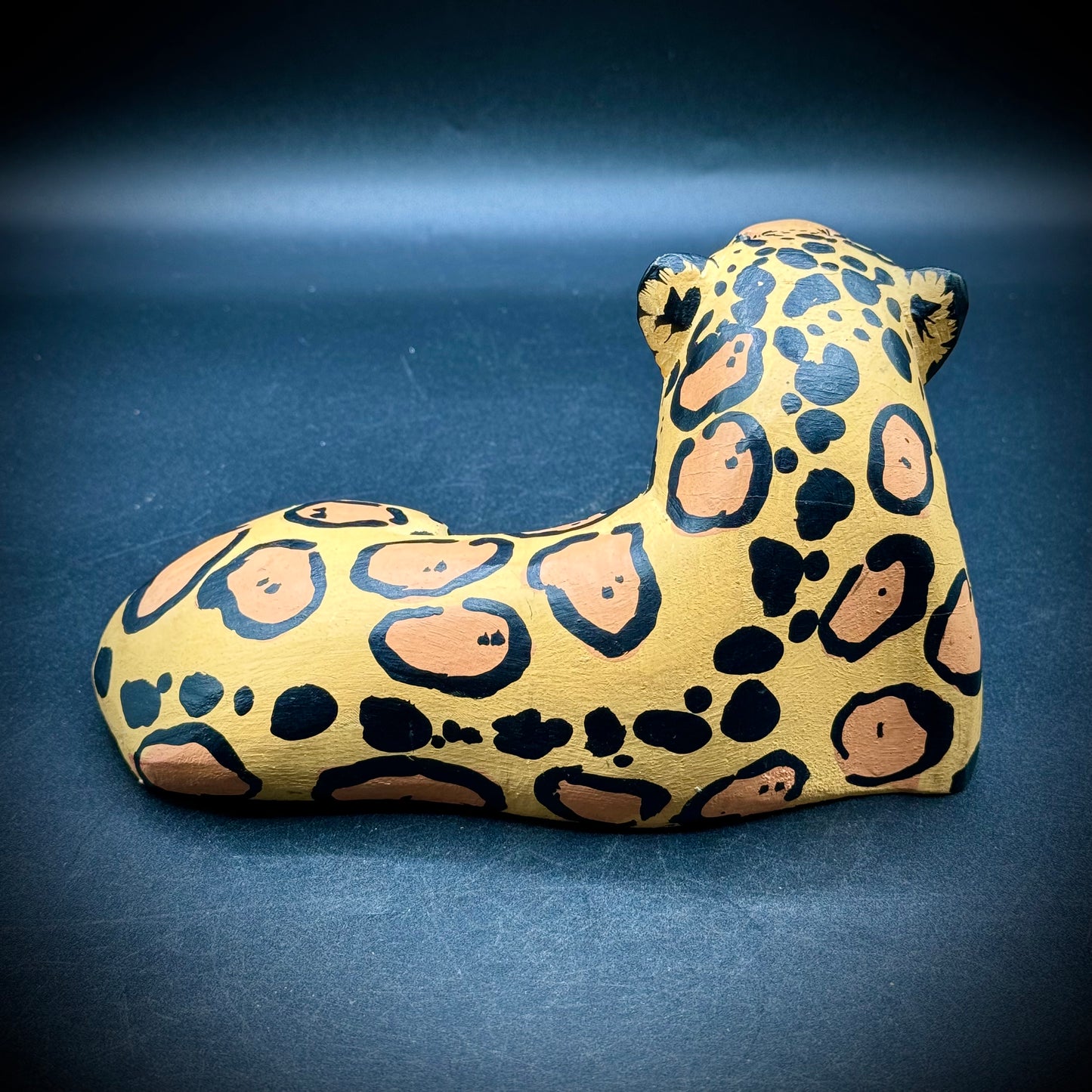 Hand Carved Folk Art Leopard