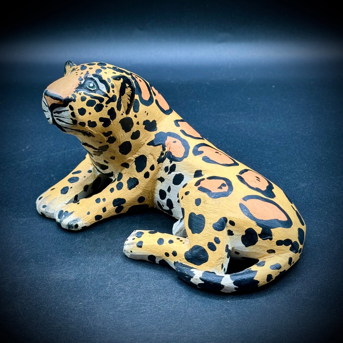 Hand Carved Folk Art Leopard