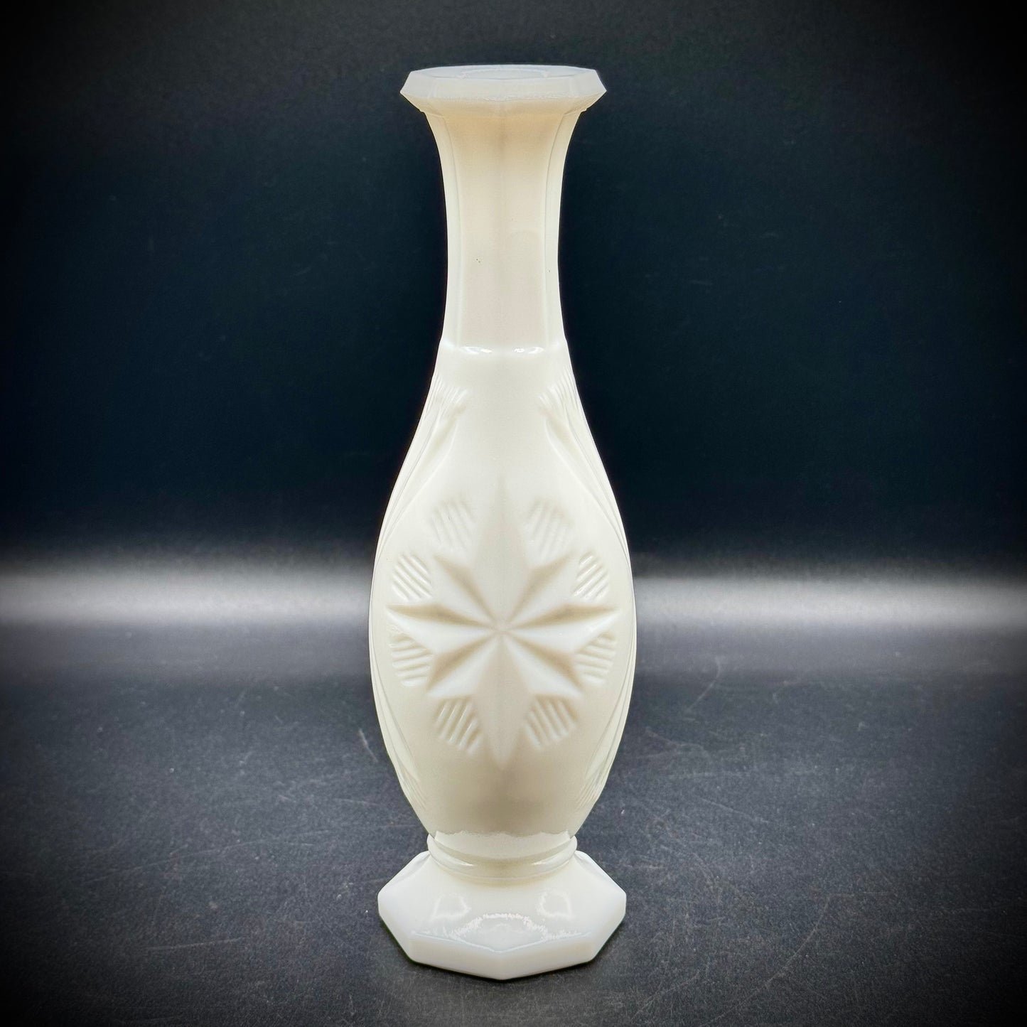 Vintage Made in USA Starburst Milk Glass Vase