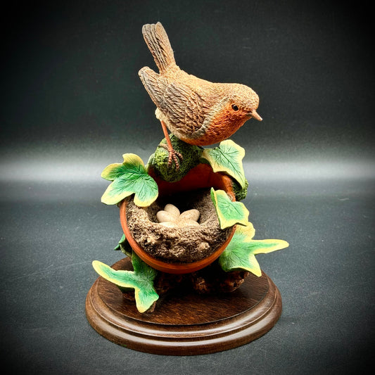 Vintage Gorham Country Artists Robin on Nest Sculpture Made in England