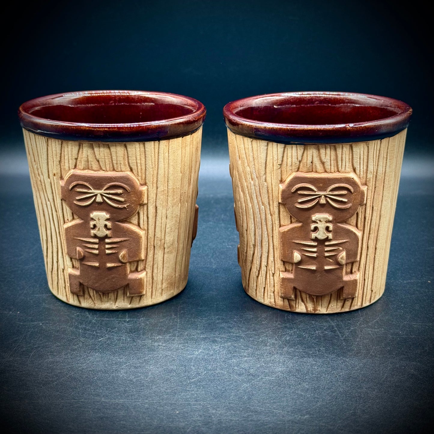 Pair of Rare 1960s Harvey's Lake Tahoe Vintage Tiki Mugs Made in Japan #2