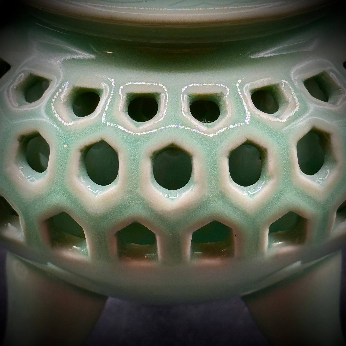 Japanese Celadon Porcelain Incense Pot